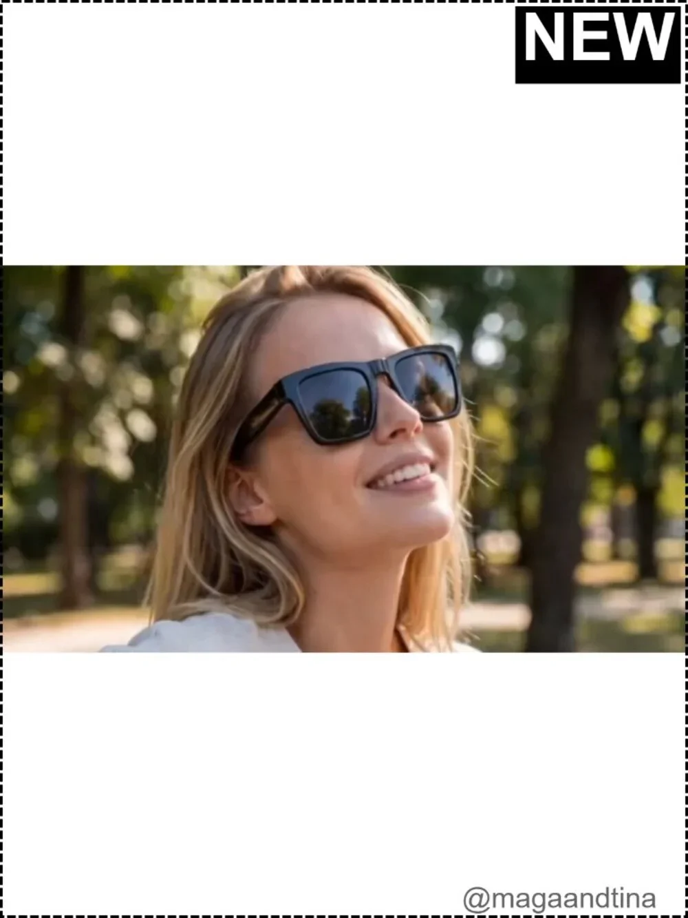 Oversized Acetate Square Sunglasses Polarized UV Protection